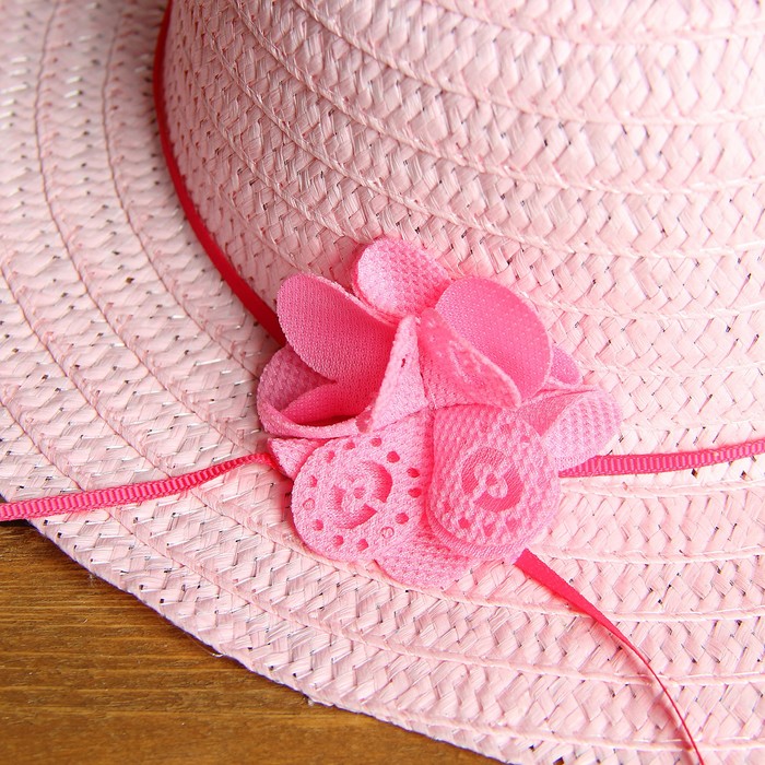 Набор сумочка и шляпка с цветком р-р 50-52 см, цвет светло-розовый