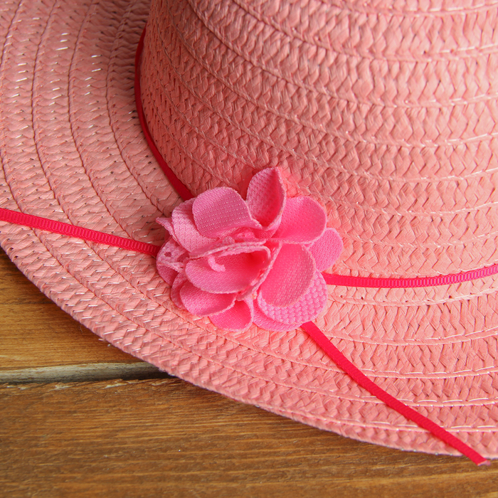 Набор сумочка и шляпка с цветком р-р 50-52 см, цвет светло розовый