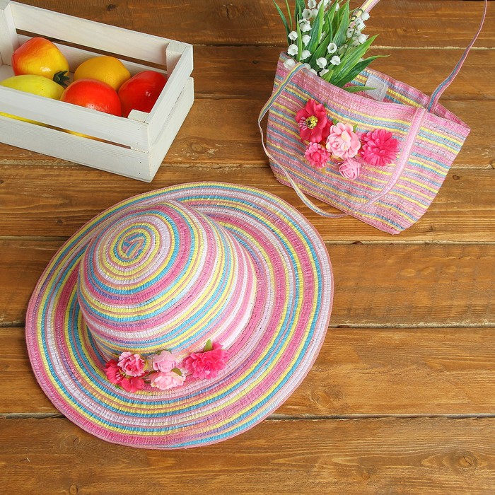 Набор сумочка и шляпка "Цветочки" р-р 50-52 см