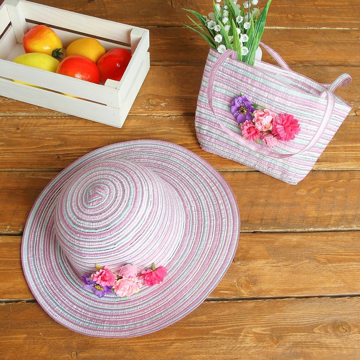 Набор сумочка и шляпка "Цветочки" р-р 50-52 см