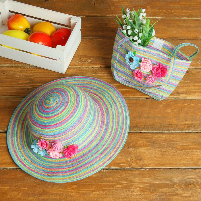 Набор сумочка и шляпка "Цветочки" р-р 50-52 см