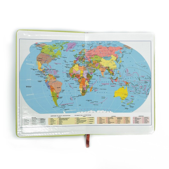 Ежедневник недат А5 120л кл,карта на форзаце,ляссе,обл пвх под нубук Оригинал