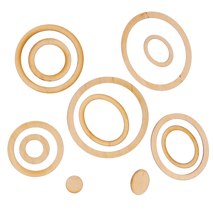 Набор заготовок для творчества «Пазл круги», 2 шт, размер 7х7  см, бук