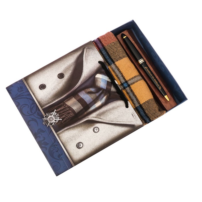 Подарочный набор: "Любимому брату": тёплый шарф и ручка