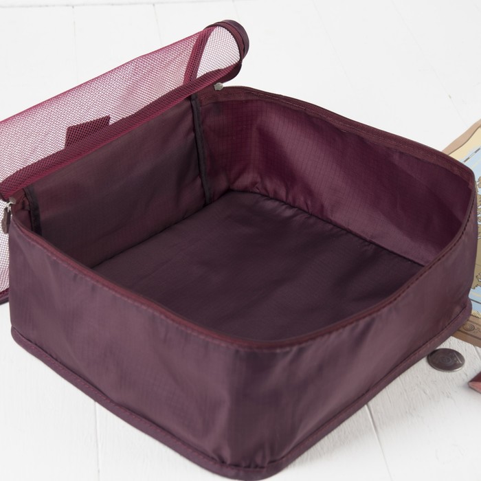 Набор для путешествий, 6 предметов на молниях, цвет бордовый