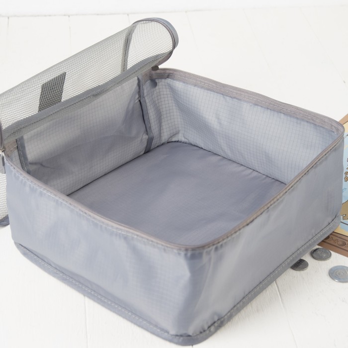 Набор для путешествий, 6 предметов на молниях, цвет серый