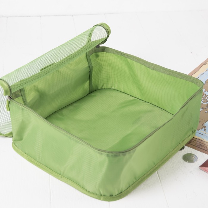 Набор для путешествий, 6 предметов на молниях, цвет зелёный