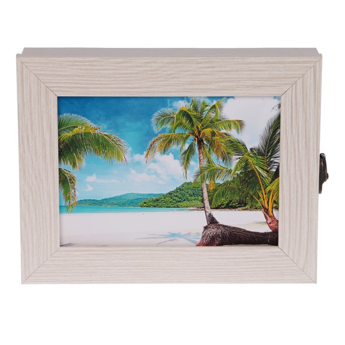 Ключница  "Пальмы у моря " молочный дуб 18х23х5 см