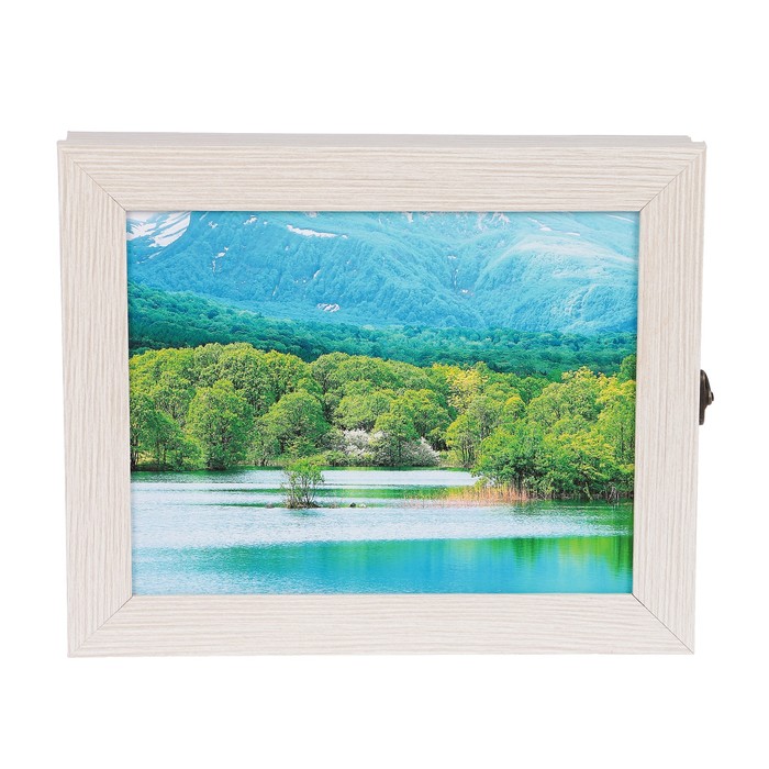 Ключница  "Озеро" молочный дуб 25х30х5 см