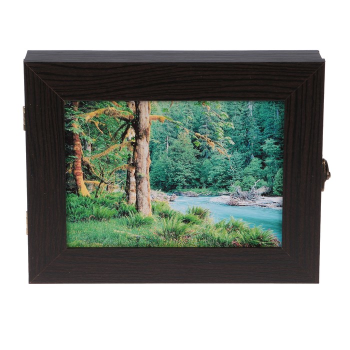 Ключница "Река в лесу" венге 18х23х5 см