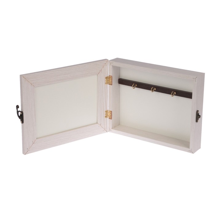 Ключница "Капля ртути в Чикаго" молочный дуб 18х23х5 см