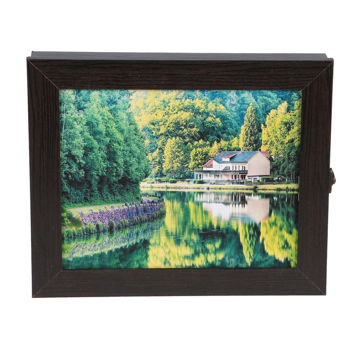 Ключница "Домик у реки" венге 25х30х5 см