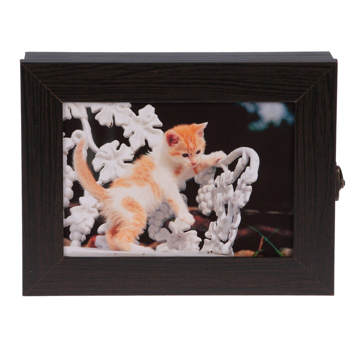 Ключница  "Рыжий котенок" венге 18х23х5 см
