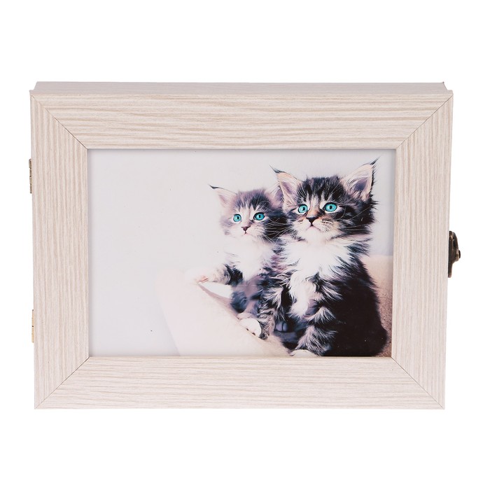 Ключница  "Смешные котята" молочный дуб 18х23х5 см