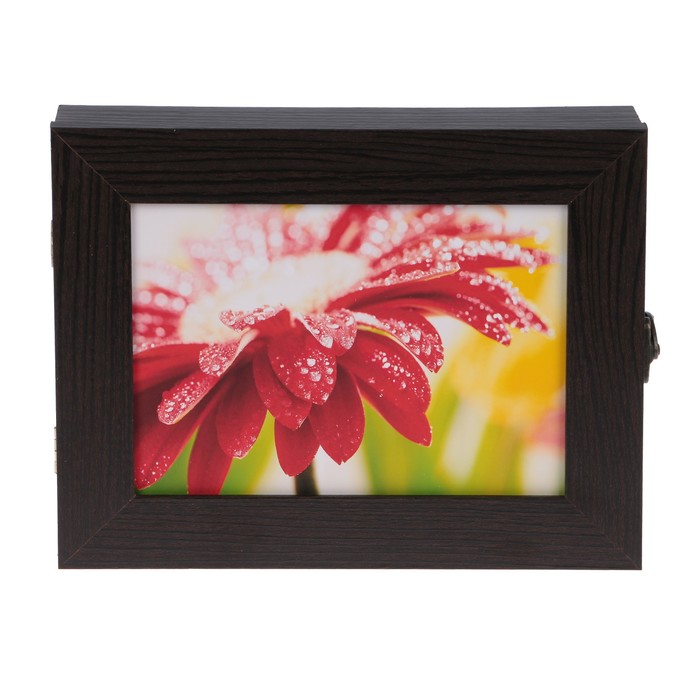 Ключница  "Красный цветок" венге 18х23х5 см