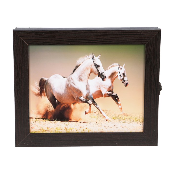 Ключница  "Лошади" венге 25х30х5 см