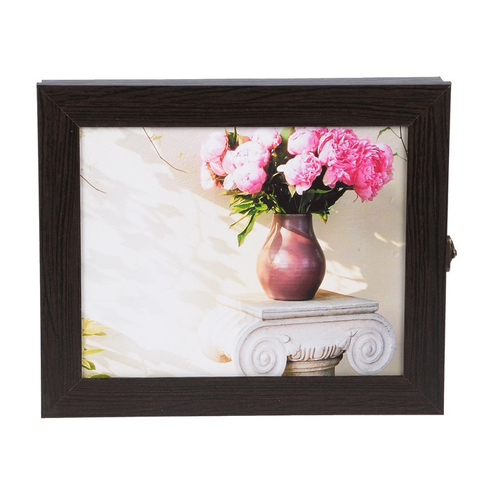 Ключница "Букет в вазе" венге 25х30х5 см