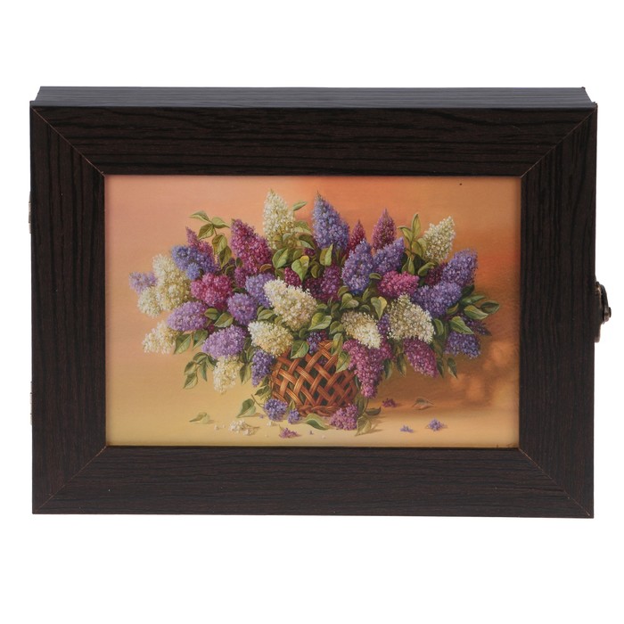 Ключница "Букет сирени" венге 18х23х5 см