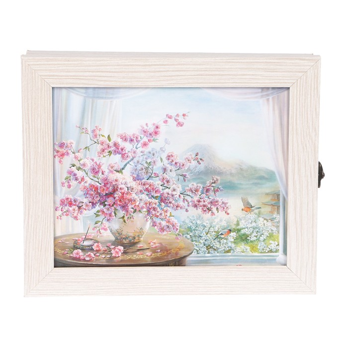 Ключница  "Вид из окна" молочный дуб 25х30х5 см