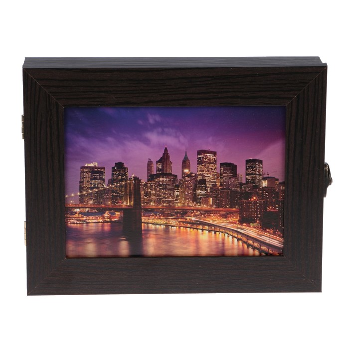 Ключница F-144 "Ночной город" венге 18х23х5 см