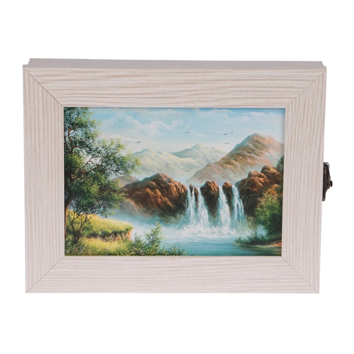 Ключница SI-40 "Горный водопад" молочный дуб 18х23х5 см