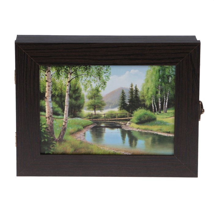 Ключница SI-45 "Река в лесу" венге 18х23х5 см