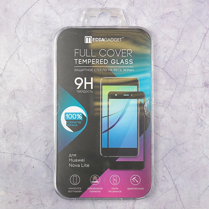 Защитное стекло MEDIAGADGET FULL COVER GLASS для Huawei Nova Lite (черная рамка)