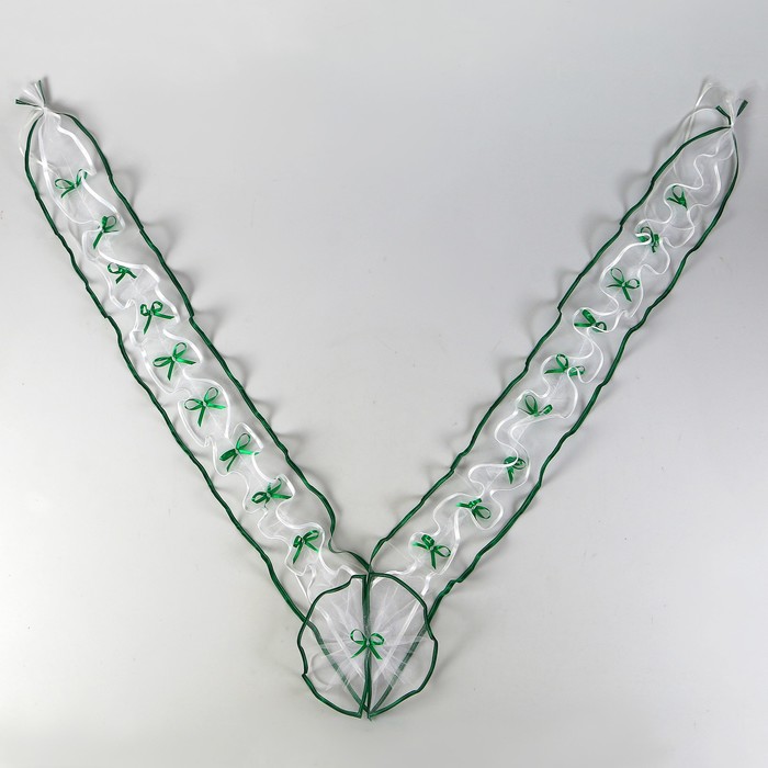 Набор лент на капот "Праздничная" (мал. бант на радиатор+2 ленты капот 1,5 м), изумруд