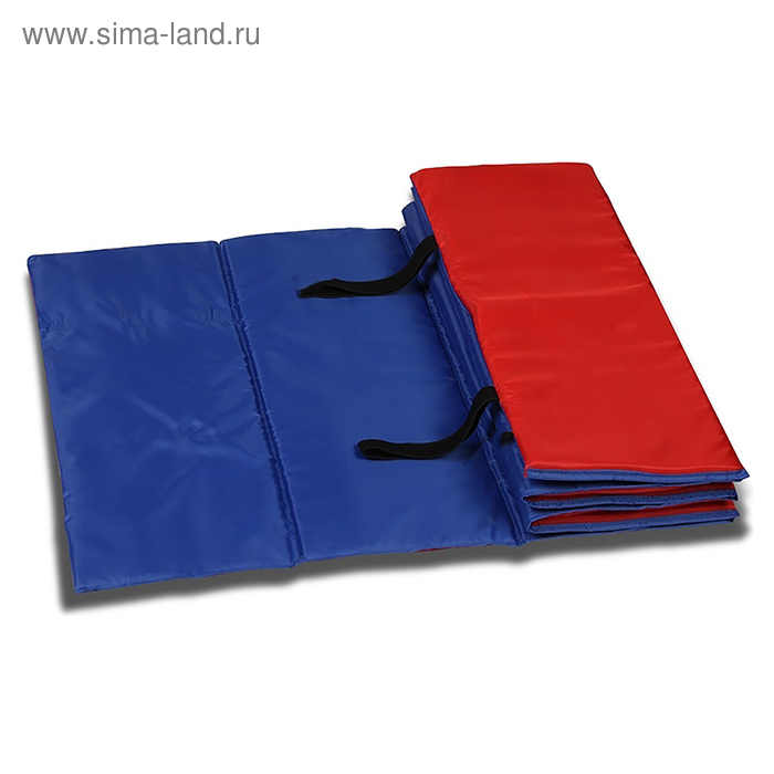 фото Коврик гимнастический взрослый 180 × 60 см, цвет синий/красный