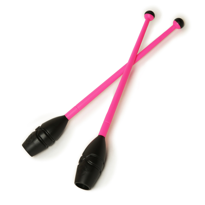Булавы вставляющиеся для гимнастики 45см, цвет розово-чёрный