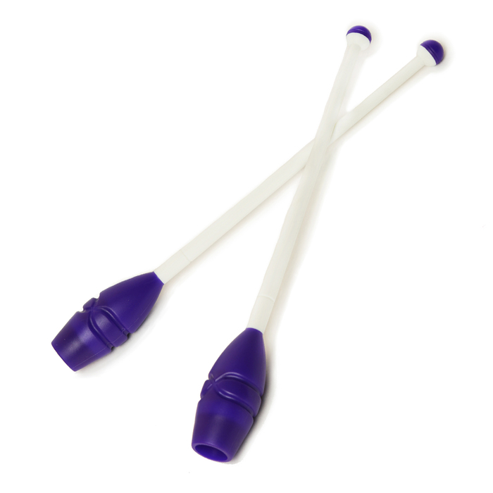 Булавы вставляющиеся для гимнастики 45см, цвет бело-фиолетовый