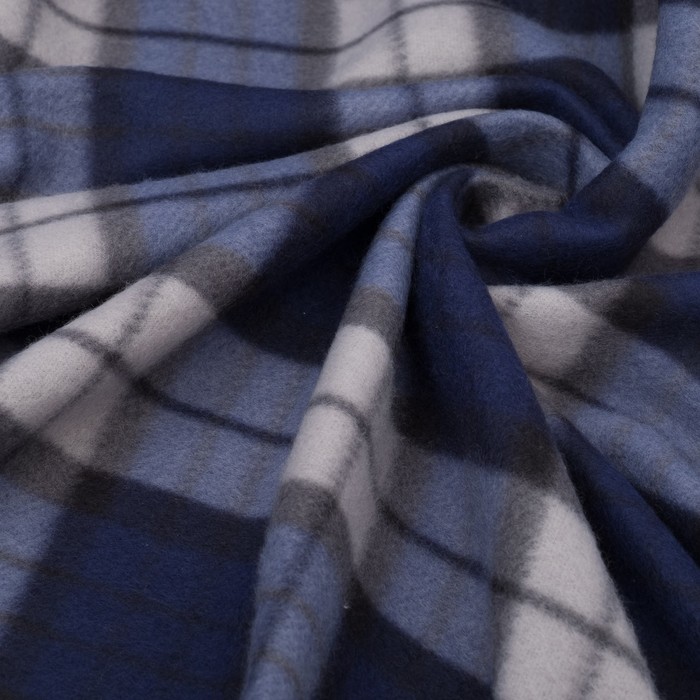 Плед "Экономь и Я" Тёмно-синяя клетка 150х130 см, пл. 150 г/м², 100% п/э