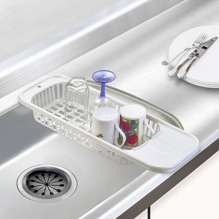 Корзина для сушки, на раковину 50х17,5х6,5 см, цвет МИКС