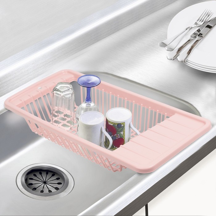 Корзина для сушки, на раковину 46х21,5х9 см, цвет МИКС