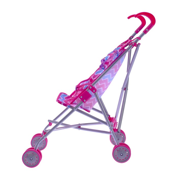 Коляска-трость для кукол с крышей, металлический каркас