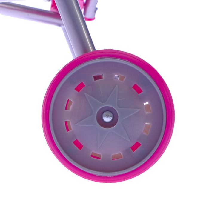 Коляска-трость для кукол с крышей, металлический каркас