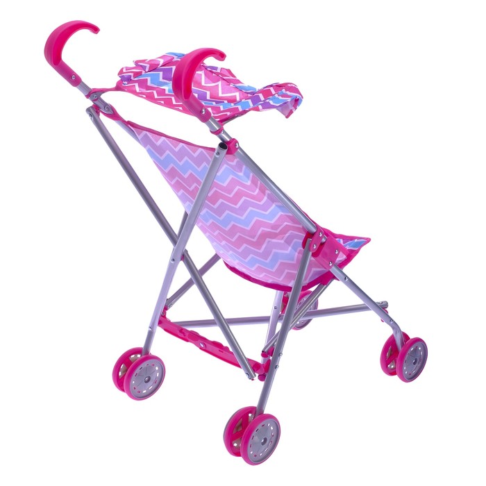 Коляска-трость для кукол с крышей, металлический каркас