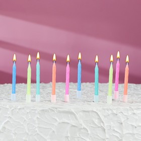 Свечи для торта 'Неон', 10 шт, МИКС, 7 см Ош