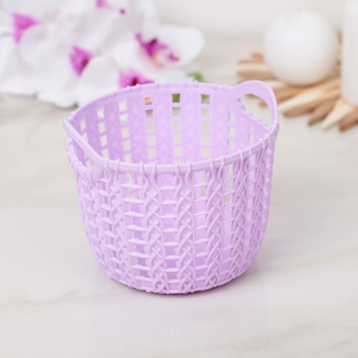 Корзина для хранения 11х11х8,5 см, "Плетение", цвет МИКС