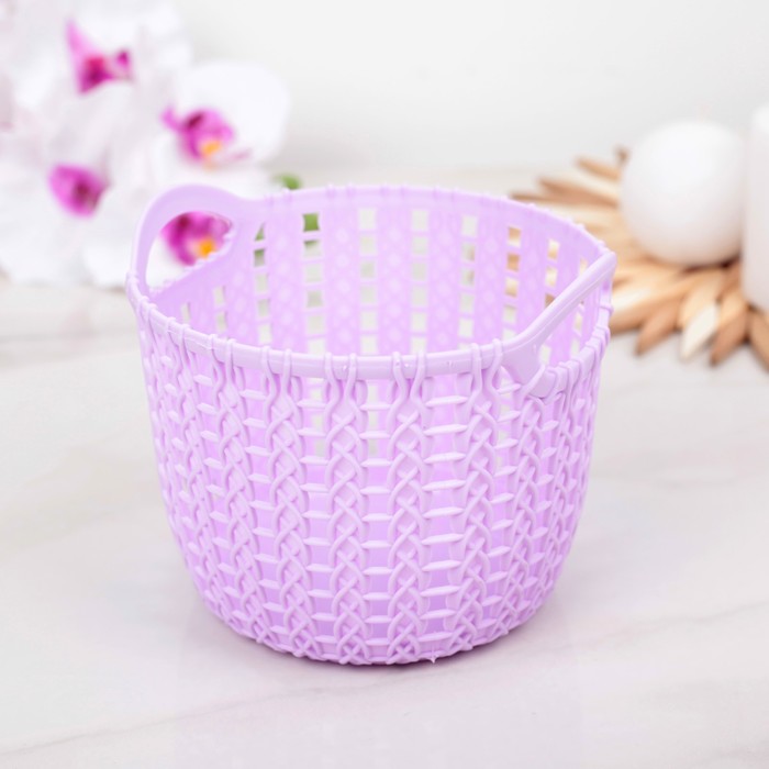 Корзина для хранения 13х13х10 см, "Плетение", цвет МИКС