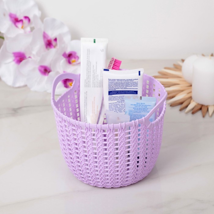 Корзина для хранения 17х17х12,5 см, "Плетение", цвет МИКС