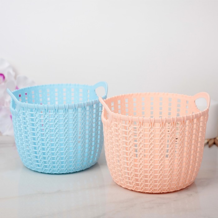 Корзина для хранения 17х17х12,5 см, "Плетение", цвет МИКС