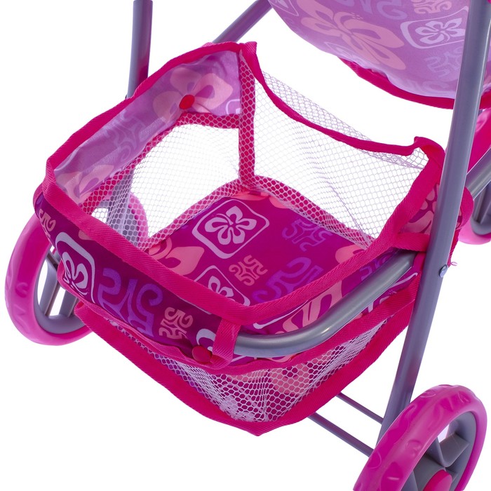 Коляска для кукол трёхколёсная, металлический каркас