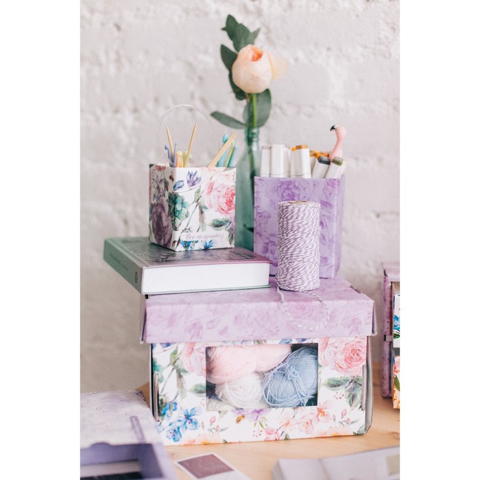 Складные органайзеры для хранения «Всё получится» , 2 шт 8 х 8 х 10 см, 10 х 10 х 12 см