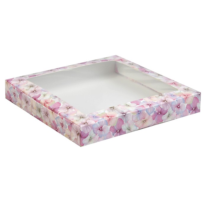 Коробочка для печенья, гортензия, 21 х 21 х 3 см