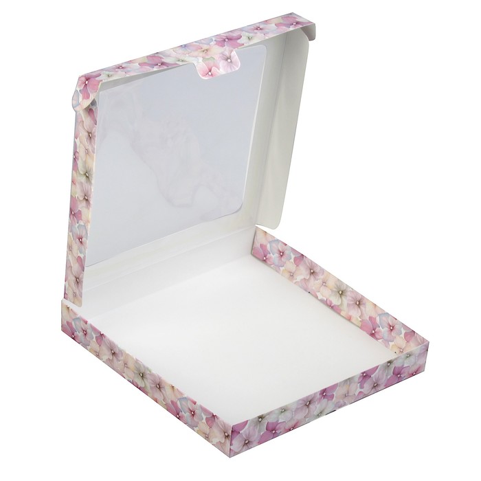 Коробочка для печенья, гортензия, 21 х 21 х 3 см