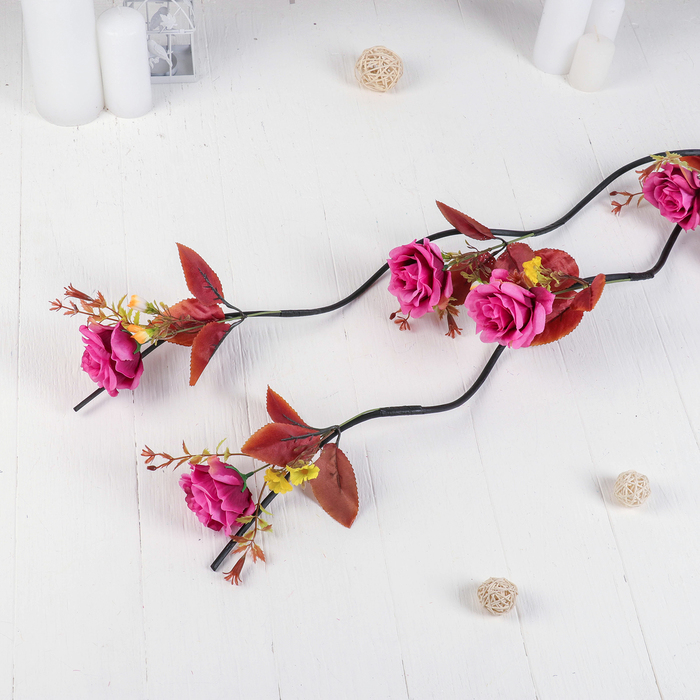 Декор ветка лоза "Винтажные розы" 150 см (цена за штуку) микс