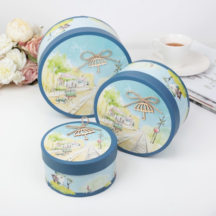 Набор коробок 3в1 "Ветер перемен", 20,5 х 20,5 х 10,5 - 14 х 14 х 7,5 см