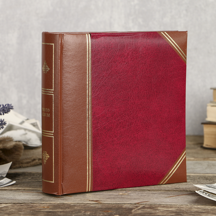 Фотоальбом на 200 фото 10х15 см Innova Deluxe с кармашками экокожа книжный п-т МИКС