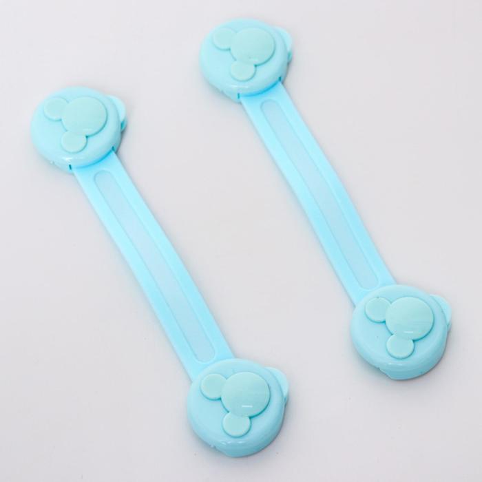 Блокиратор двери гибкий, набор 2 шт., цвет голубой